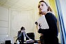 Ministère de Fadela Amara – secrétaire d’Etat à la politique de la Ville. Dans son bureau, interview de la ministre en présence de sa conseillère en communication, septembre 2007